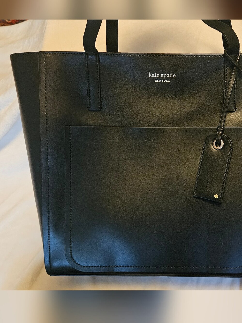 kate spade Lalena Large Black Saffiano Leather Tote Bag